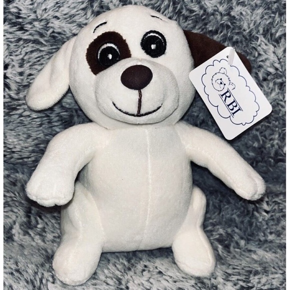 NWT Stuffed Animal Baby Puppy Beanie soft plush Dog w/Tag RBI 7" - Picture 1 of 4